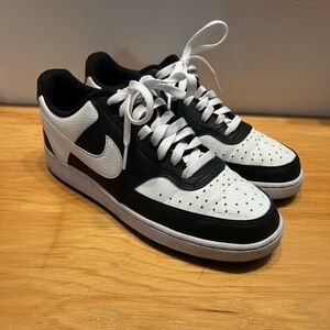 Nike court vision low black and white